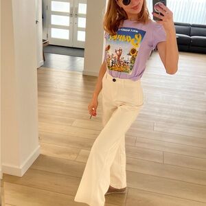 Bershka Cream Wide Leg Pants